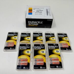 Duracell Activair Hearing Aid Batteries Size 13 145 V Zinc Air 8 Packs 64 Total